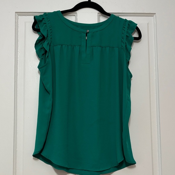 LOFT Teal Ruffle Sleeve Blouse - Picture 1 of 5